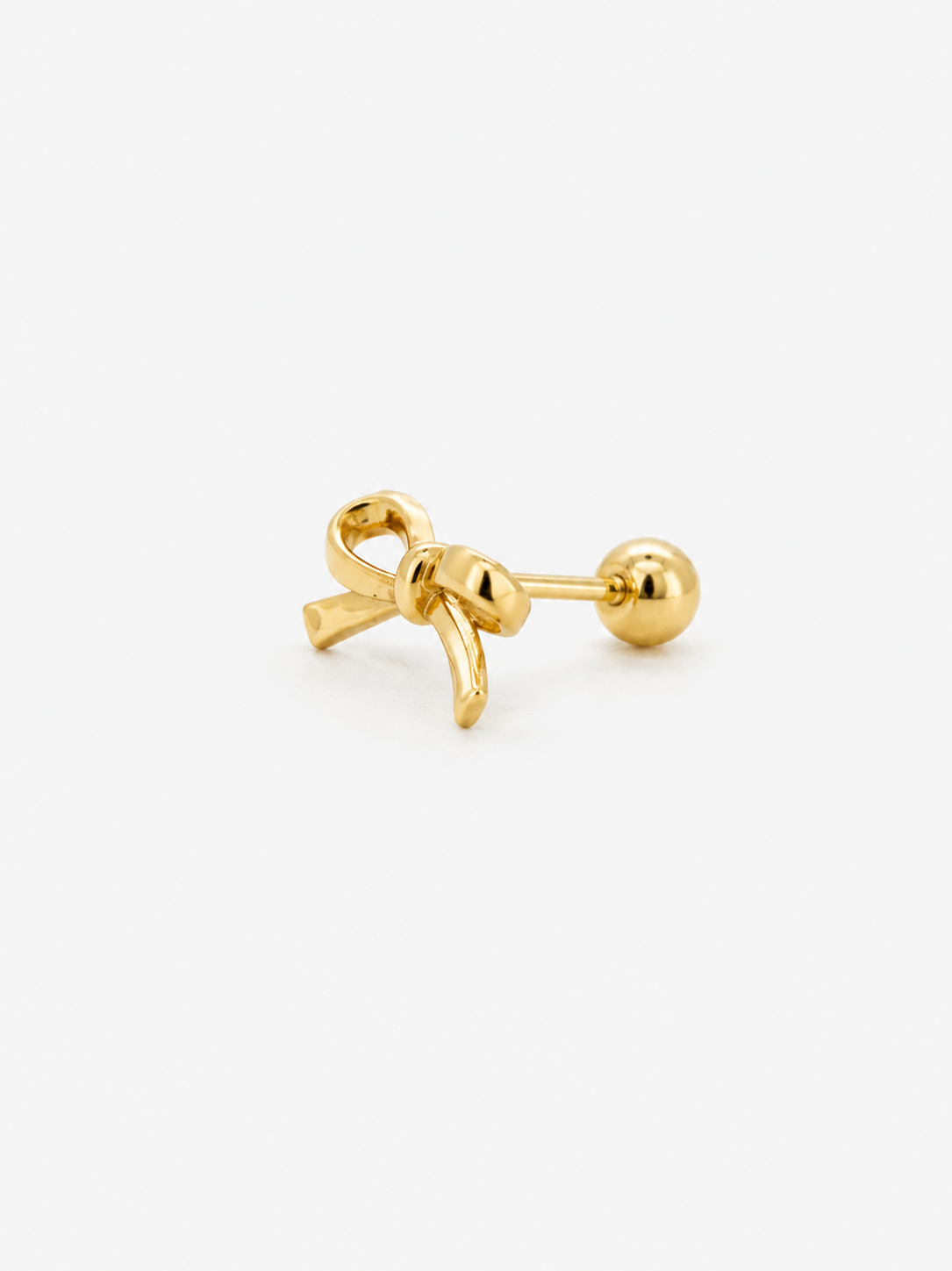 Mignon Bow  Single Stud - 14k Yellow Gold