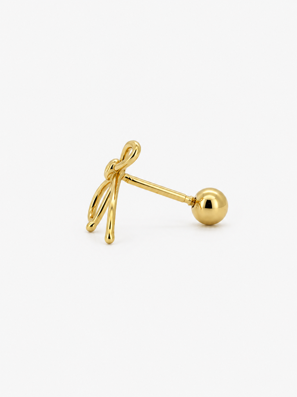 The Coquette Bow  Single Stud- 14k Yellow Gold
