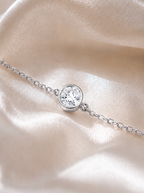 Alès Bezel Chain Bracelet（Rhodium Silver）
