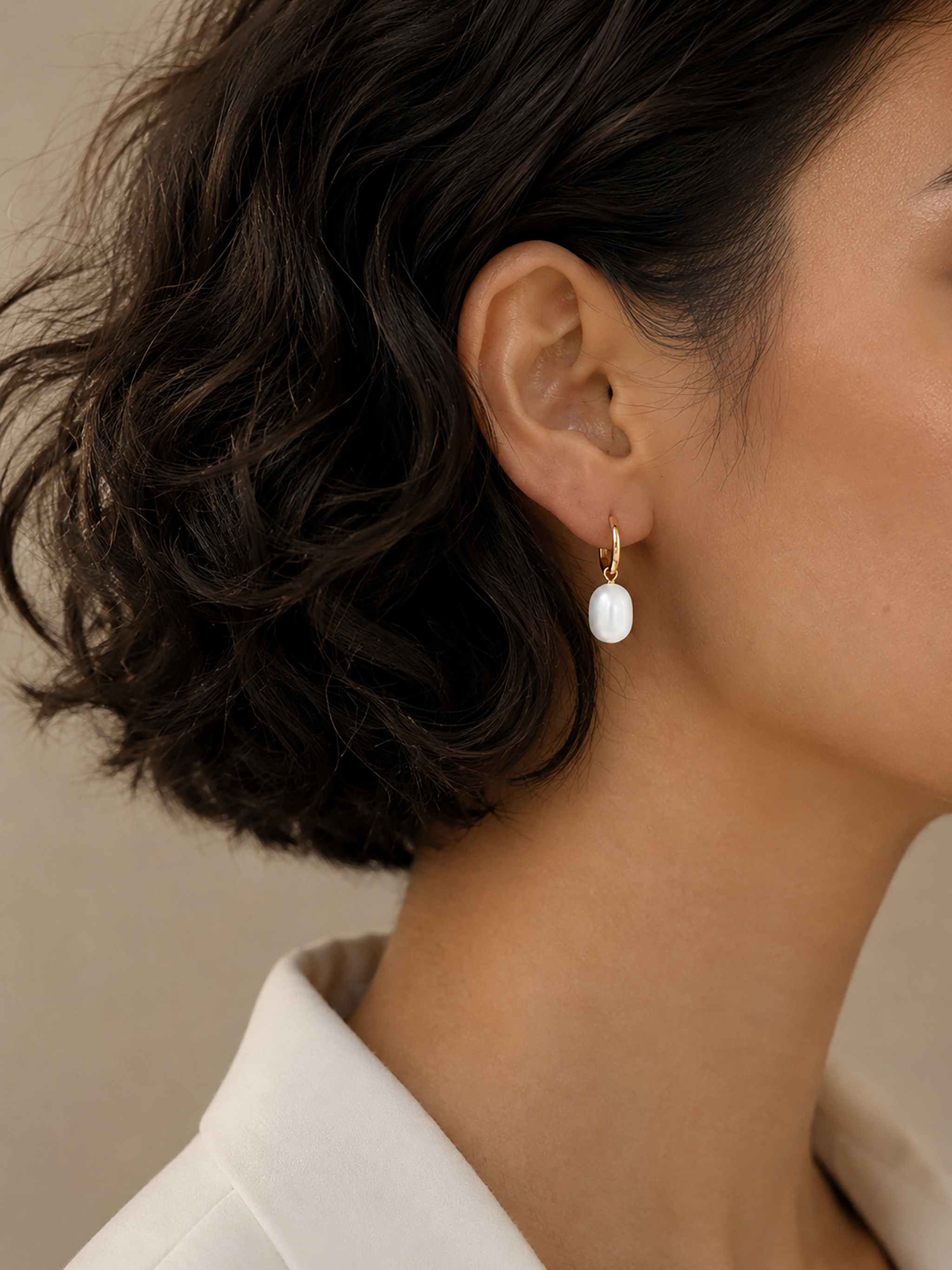 Marea Removable Pearl Hoop Earrings
