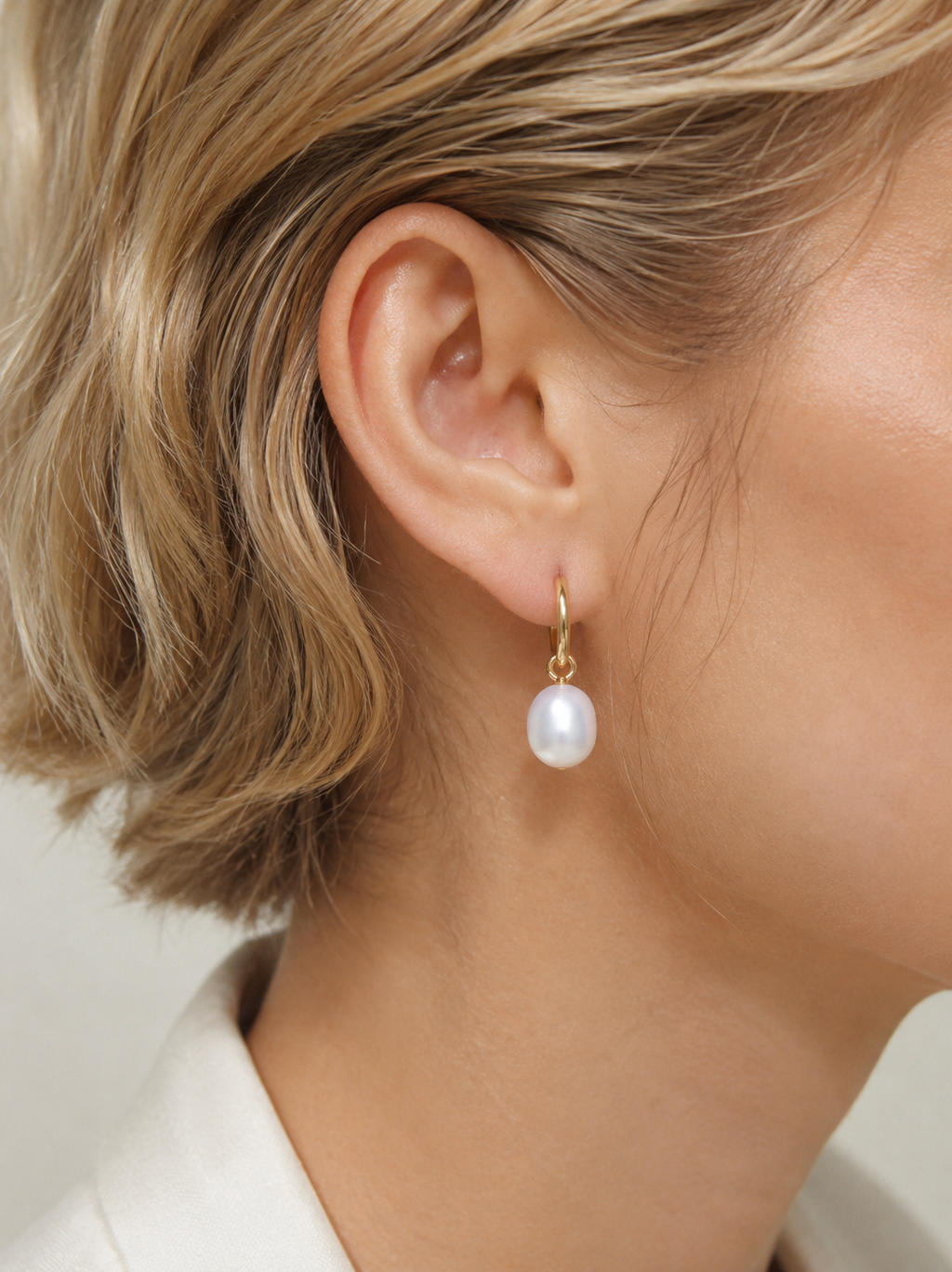 Marea Removable Pearl Hoop Earrings