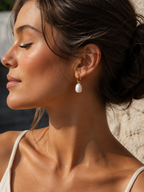 Marea Removable Pearl Hoop Earrings