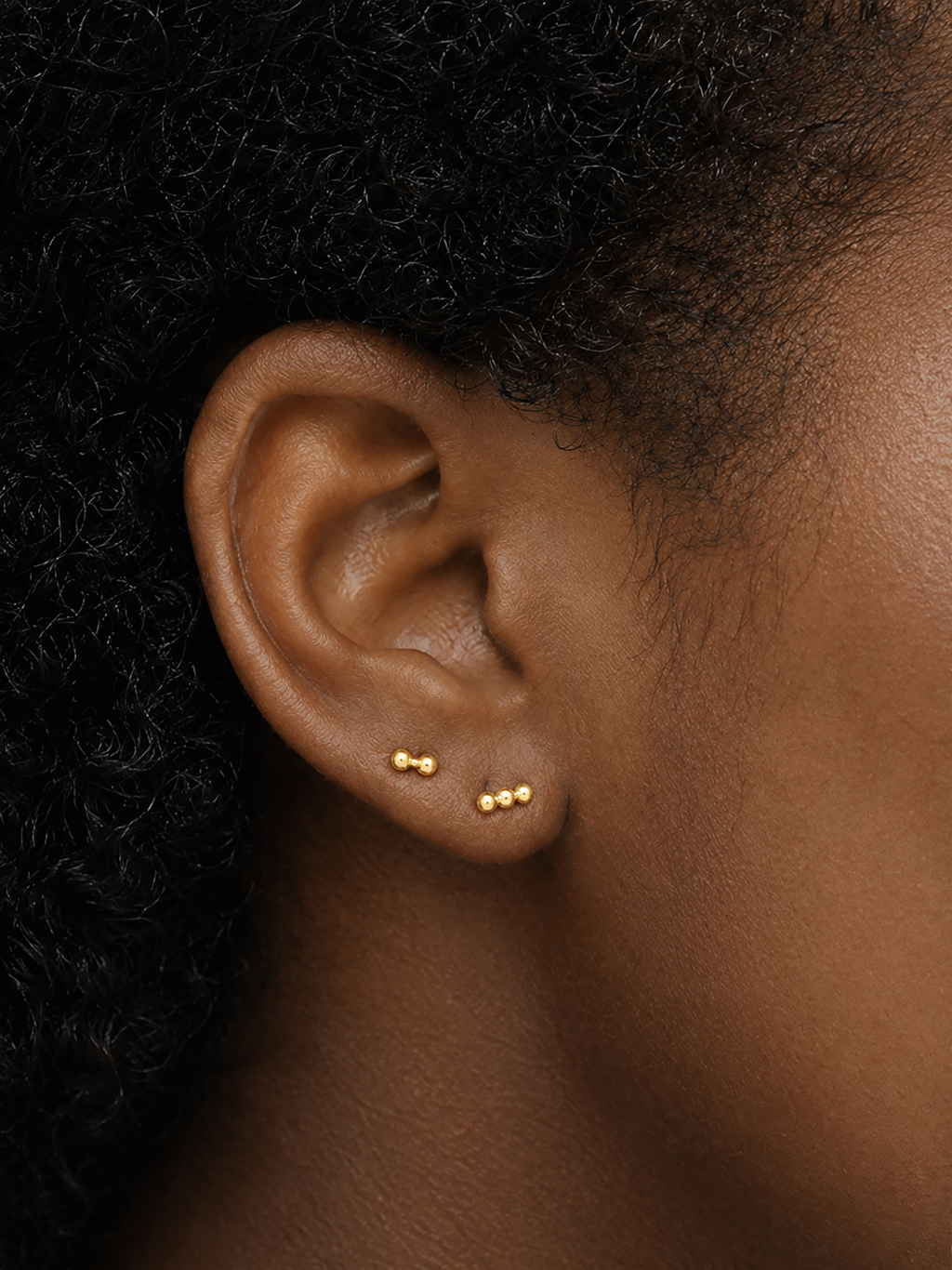 Nova Tri Stud- 14k Yellow Gold