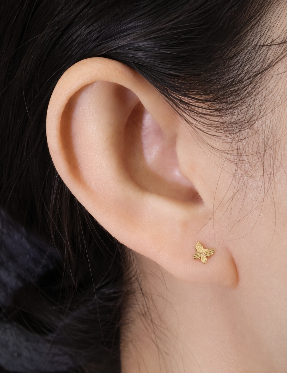 The Chiffon-Wing Butterfly Stud- 14k Yellow Gold