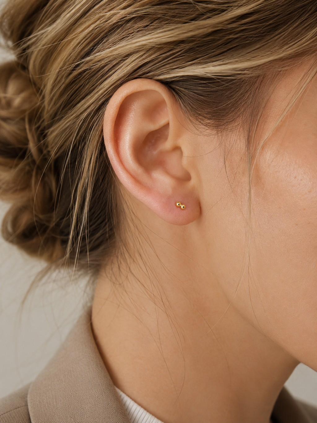 Nova Duo Stud - 14k Yellow Gold
