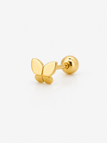 Papillon Minimalist  Single Stud - 14k Yellow Gold