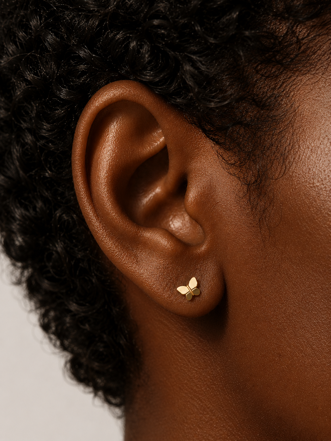 Papillon Minimalist  Single Stud - 14k Yellow Gold