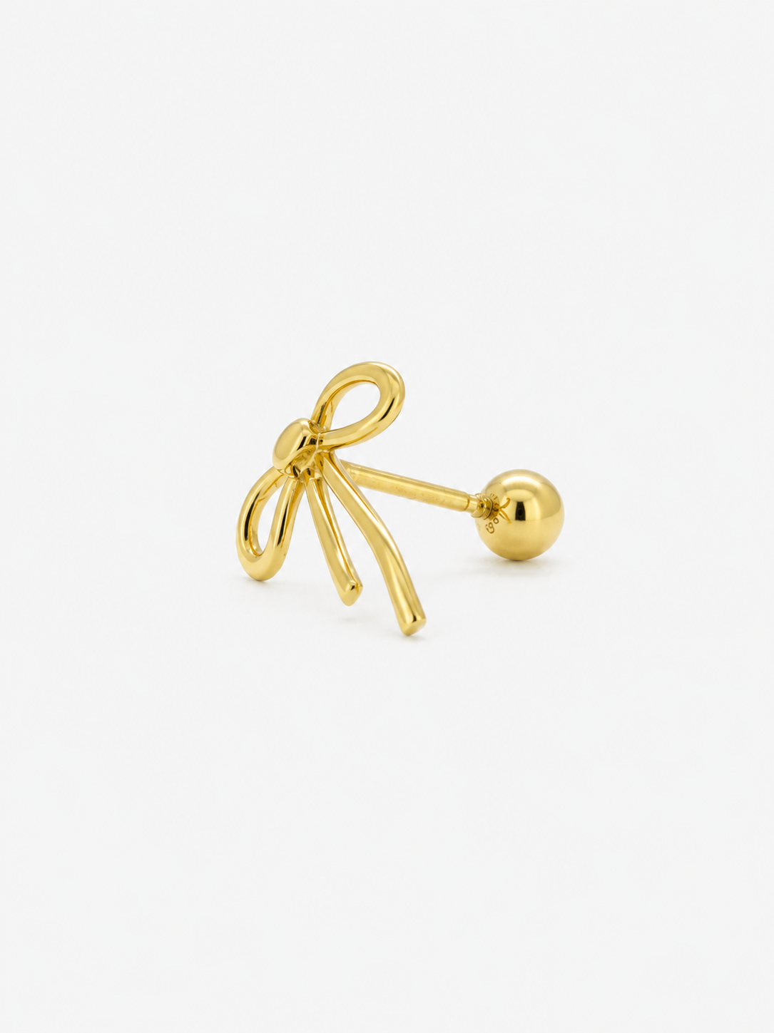The Coquette Bow  Single Stud- 14k Yellow Gold