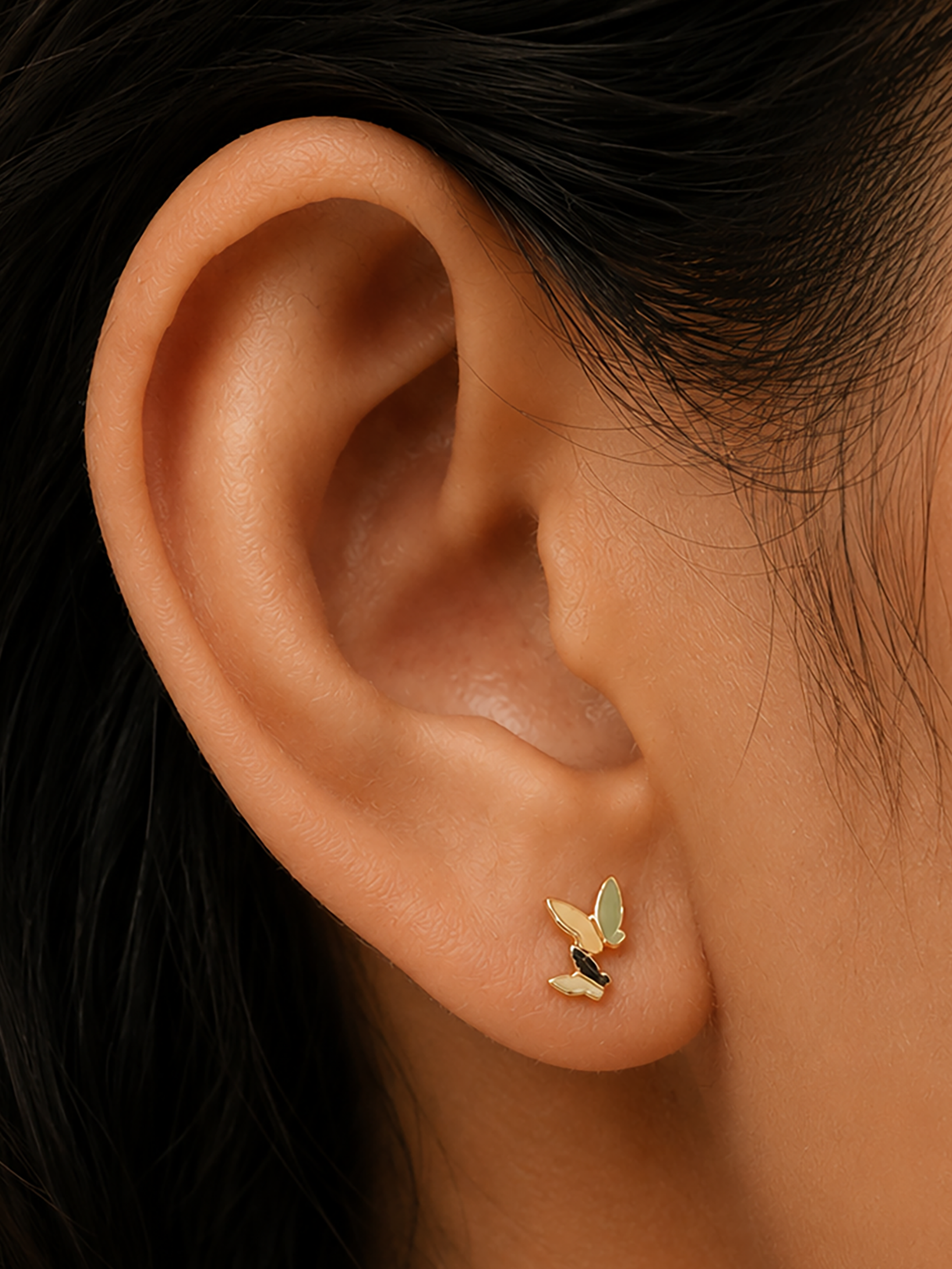 Flutter  Single Stud - 14k Yellow Gold