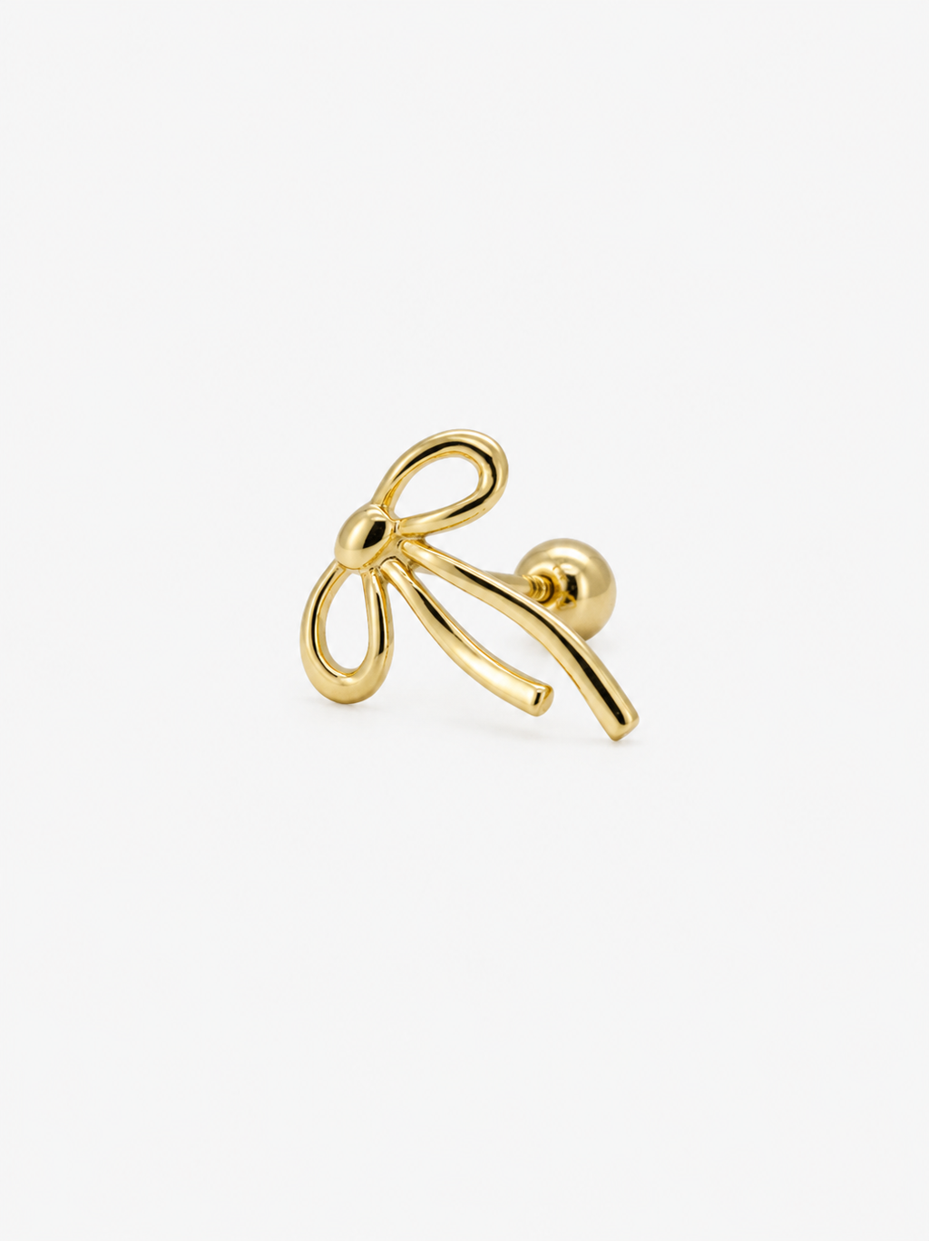 The Coquette Bow  Single Stud- 14k Yellow Gold